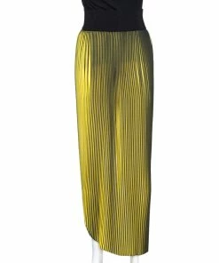 Hot Sale 🌟 Stella McCartney Yellow Plisse Georgette Jeanne Asymmetric 👗 Skirt S For 👩 Women 😉 -Stella McCartney Shop luxury women stella mccartney used clothes p278583 003