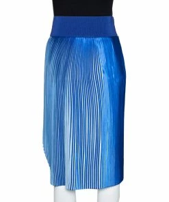 Wholesale 👍 Stella McCartney Blue Plisse Satin Manny Asymmetrical 👗 Skirt S For 👩 Women 🎁 -Stella McCartney Shop luxury women stella mccartney used clothes p278584 001