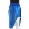 Wholesale 👍 Stella McCartney Blue Plisse Satin Manny Asymmetrical 👗 Skirt S For 👩 Women 🎁