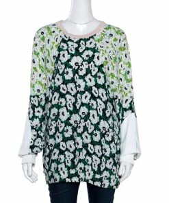 Cheapest 😀 Stella McCartney Multicolor Floral Print Crepe Paneled Top M For 👩 Women 🧨