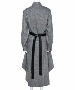 Hot Sale ⌛ Stella McCartney Monochrome Wool Belted 👚 Shirt 👗 Dress M For 👩 Women 🛒 -Stella McCartney Shop luxury women stella mccartney used clothes p290635 001