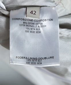 Outlet ❤️ Stella McCartney Pale Grey Floral 3D Lace Rosea One Shoulder 👗 Dress M For 👩 Women ⌛ -Stella McCartney Shop luxury women stella mccartney used clothes p292484 006