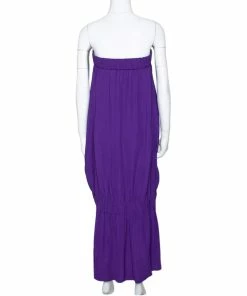 Outlet 😍 Stella McCartney Purple Crepe Draped Strapless 👗 Dress M For 👩 Women ✨ -Stella McCartney Shop luxury women stella mccartney used clothes p294868 001