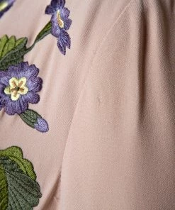 Buy 😍 Stella McCartney Beige Floral Embroidered Crepe V Neck Sheath 👗 Dress M For 👩 Women 👏 -Stella McCartney Shop luxury women stella mccartney used clothes p299650 010