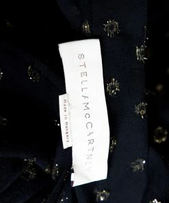 Best reviews of ✔️ Stella McCartney Navy Blue Lurex Patterned Chiffon Sheer 👗 Dress M For 👩 Women ✔️ -Stella McCartney Shop luxury women stella mccartney used clothes p301371 004