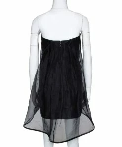 Best deal 👏 Stella McCartney Black Silk Organza Overlay Strapless 👗 Dress M For 👩 Women 🔔 -Stella McCartney Shop luxury women stella mccartney used clothes p303582 1594895254 005