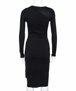 Best Pirce 🌟 Stella McCartney Black Knit Pleat Front Sheath 👗 Dress S For 👩 Women 🤩 -Stella McCartney Shop luxury women stella mccartney used clothes p308298 003