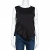 New ⌛ Stella McCartney Black Cotton Ruffled Asymmetrical Top S For 👩 Women 🛒 -Stella McCartney Shop luxury women stella mccartney used clothes p309722 001