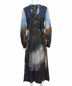 Cheapest 🎁 Stella McCartney Blue Stubbs Horse Print Side Slit Detail Midi 👗 Dress S For 👩 Women 🔥 -Stella McCartney Shop luxury women stella mccartney used clothes p318575 006