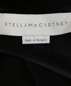 Best Sale 😍 Stella McCartney Black Sateen Gathered Neck Faye Top XS For 👩 Women 🤩 -Stella McCartney Shop luxury women stella mccartney used clothes p320774 004