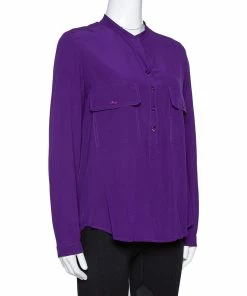 Wholesale 🎁 Stella McCartney Purple Silk Estelle Blouse XS For 👩 Women 🌟 -Stella McCartney Shop luxury women stella mccartney used clothes p320783 003
