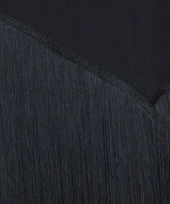 Outlet 😀 Stella McCartney Black Stretch Crepe Edith Fringed Top S For 👩 Women 😉 -Stella McCartney Shop luxury women stella mccartney used clothes p322680 002