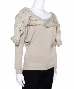 Cheap ✨ Stella McCartney Beige Cashmere & Silk Chunky Knit Trim Sweater M For 👩 Women 🧨 -Stella McCartney Shop luxury women stella mccartney used clothes p323072 001