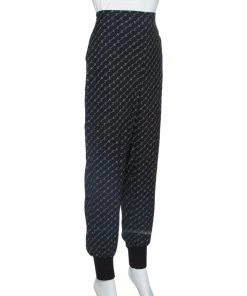 Best Sale ✔️ Stella McCartney Black Logo Print Silk Blend Jogger Pants L For 👩 Women 😀 -Stella McCartney Shop luxury women stella mccartney used clothes p328093 002