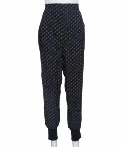 Best Sale ✔️ Stella McCartney Black Logo Print Silk Blend Jogger Pants L For 👩 Women 😀 -Stella McCartney Shop luxury women stella mccartney used clothes p328093 008