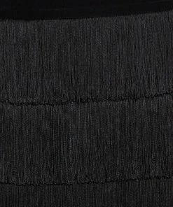 Deals 🤩 Stella McCartney Black Silk Annika Tiered Fringed 👗 Skirt M For 👩 Women 🤩 -Stella McCartney Shop luxury women stella mccartney used clothes p333807 005