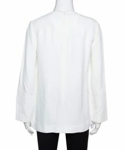 Flash Sale 🧨 Stella McCartney Ivory Textured Jacquard Long Sleeve Blouse M For 👩 Women ✨ -Stella McCartney Shop luxury women stella mccartney used clothes p334178 003