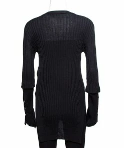 Best deal ✨ Stella McCartney Black Ribbed Knit Fitted Sweater M For 👩 Women ⭐ -Stella McCartney Shop luxury women stella mccartney used clothes p336218 008