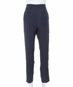 Top 10 🔔 Stella McCartney Navy Blue Crepe Side Slit Detail Trousers S For 👩 Women 🧨 -Stella McCartney Shop luxury women stella mccartney used clothes p341078 002