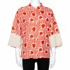 Best Pirce 🌟 Stella McCartney Orange Hearts Print Silk & Linen Paneled Blouse L For 👩 Women 🌟 -Stella McCartney Shop luxury women stella mccartney used clothes p348329 004