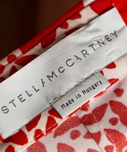 Best Pirce 🌟 Stella McCartney Orange Hearts Print Silk & Linen Paneled Blouse L For 👩 Women 🌟 -Stella McCartney Shop luxury women stella mccartney used clothes p348329 006