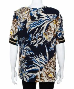 Buy 😉 Stella McCartney Navy Stretch Crepe Cat Print Blouse L For 👩 Women 😉 -Stella McCartney Shop luxury women stella mccartney used clothes p359982 001