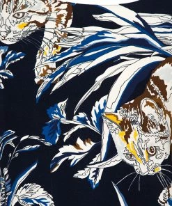 Buy 😉 Stella McCartney Navy Stretch Crepe Cat Print Blouse L For 👩 Women 😉 -Stella McCartney Shop luxury women stella mccartney used clothes p359982 002