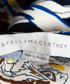 Buy 😉 Stella McCartney Navy Stretch Crepe Cat Print Blouse L For 👩 Women 😉 -Stella McCartney Shop luxury women stella mccartney used clothes p359982 006