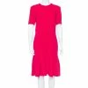 Cheap 🔔 Stella McCartney Crimson Red Crepe Flared Midi 👗 Dress L For 👩 Women ❤️