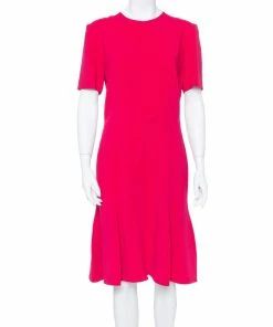Cheap 🔔 Stella McCartney Crimson Red Crepe Flared Midi 👗 Dress L For 👩 Women ❤️