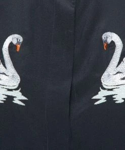 Deals 🛒 Stella McCartney Black Swan Embroidered Silk 👕 Shirt S For 👩 Women 😍 -Stella McCartney Shop luxury women stella mccartney used clothes p384388 002