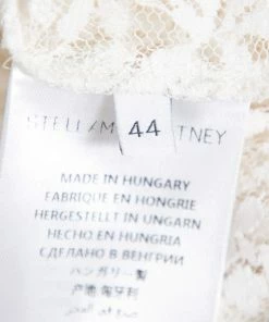 Hot Sale 👏 Stella McCartney Cream Lace Button Front Sheer Crop Top M For 👩 Women 🤩 -Stella McCartney Shop luxury women stella mccartney used clothes p384940 004