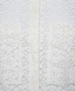 Hot Sale 👏 Stella McCartney Cream Lace Button Front Sheer Crop Top M For 👩 Women 🤩 -Stella McCartney Shop luxury women stella mccartney used clothes p384940 008