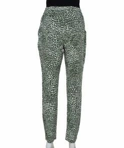 New 💯 Stella McCartney Green & White Printed Silk Elastic Waist Trousers S For 👩 Women 🔥 -Stella McCartney Shop luxury women stella mccartney used clothes p388529 002
