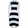 Cheapest 🔥 Stella McCartney Navy Blue & White Striped Knit Structured Midi 👗 Dress M For 👩 Women 🌟