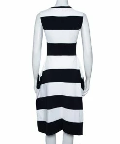 Cheapest 🔥 Stella McCartney Navy Blue & White Striped Knit Structured Midi 👗 Dress M For 👩 Women 🌟 -Stella McCartney Shop luxury women stella mccartney used clothes p388727 006