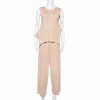 Flash Sale 🎉 Stella McCartney Beige Rib Knit Sleeveless Flared Top & Flared Pants Set S For 👩 Women 😍 -Stella McCartney Shop luxury women stella mccartney used clothes p388729 001