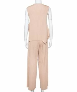 Flash Sale 🎉 Stella McCartney Beige Rib Knit Sleeveless Flared Top & Flared Pants Set S For 👩 Women 😍 -Stella McCartney Shop luxury women stella mccartney used clothes p388729 008