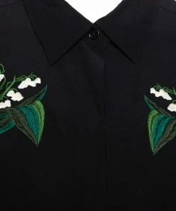 Flash Sale ✔️ Stella McCartney Black Silk Embroidery Detail Button Front 👕 Shirt M For 👩 Women 😉 -Stella McCartney Shop luxury women stella mccartney used clothes p392397 003