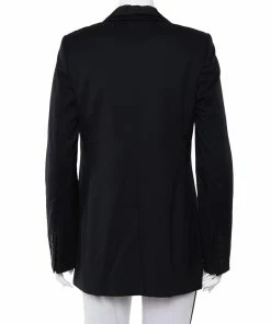 Best deal 👍 Stella McCartney Midnight Blue Wool Contrast Trim Detail Mathilda Blazer L For 👩 Women 👏 -Stella McCartney Shop luxury women stella mccartney used clothes p403027 001