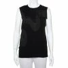 Best deal 🧨 Stella McCartney Black Crepe Fringe Detail Sleeveless Top S For 👩 Women ⭐ -Stella McCartney Shop luxury women stella mccartney used clothes p404645 005