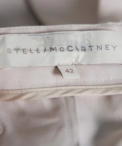 Brand new ⭐ Stella McCartney Ecru Silk Blend Wide Leg Trousers M For 👩 Women ✨ -Stella McCartney Shop luxury women stella mccartney used clothes p415494 003