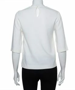 Cheap 🤩 Stella McCartney White Crepe Simone Cady Top XS For 👩 Women 😉 -Stella McCartney Shop luxury women stella mccartney used clothes p424762 001