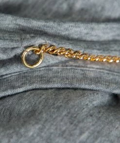 Best Pirce 🥰 Stella McCartney Grey Cotton Chain Trim Cutout Shoulder Detail Crewneck T-Shirt M For 👩 Women 🛒 -Stella McCartney Shop luxury women stella mccartney used clothes p427094 006