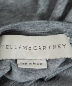Best Pirce 🥰 Stella McCartney Grey Cotton Chain Trim Cutout Shoulder Detail Crewneck T-Shirt M For 👩 Women 🛒 -Stella McCartney Shop luxury women stella mccartney used clothes p427094 007