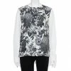 Outlet ⭐ Stella McCartney Monochrome Floral Printed Silk Asymmetric Hem Detail Top M For 👩 Women 🤩 -Stella McCartney Shop luxury women stella mccartney used clothes p433663 001