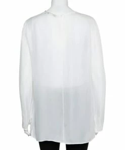 Outlet ⭐ Stella McCartney Monochrome Floral Printed Silk Asymmetric Hem Detail Top M For 👩 Women 🤩 -Stella McCartney Shop luxury women stella mccartney used clothes p433663 1621162214 007