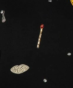 Best deal 🥰 Stella McCartney Black Cotton Crystal Embellished & Applique Detail Crewneck Sweatshirt S For 👩 Women ✔️ -Stella McCartney Shop luxury women stella mccartney used clothes p438256 008