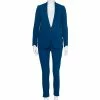 Coupon 🛒 Stella McCartney Blue Crepe Button Front Blazer & Zipper Detail Elastic Waist Trousers S For 👩 Women 👏