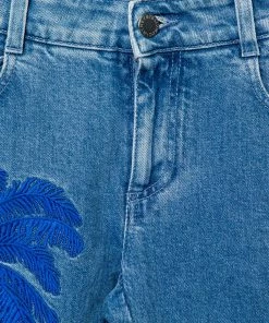 Best deal 🧨 Stella McCartney Blue Denim Palm Embroidered Flared 👖 Jeans M For 👩 Women ⌛ -Stella McCartney Shop luxury women stella mccartney used clothes p449607 003